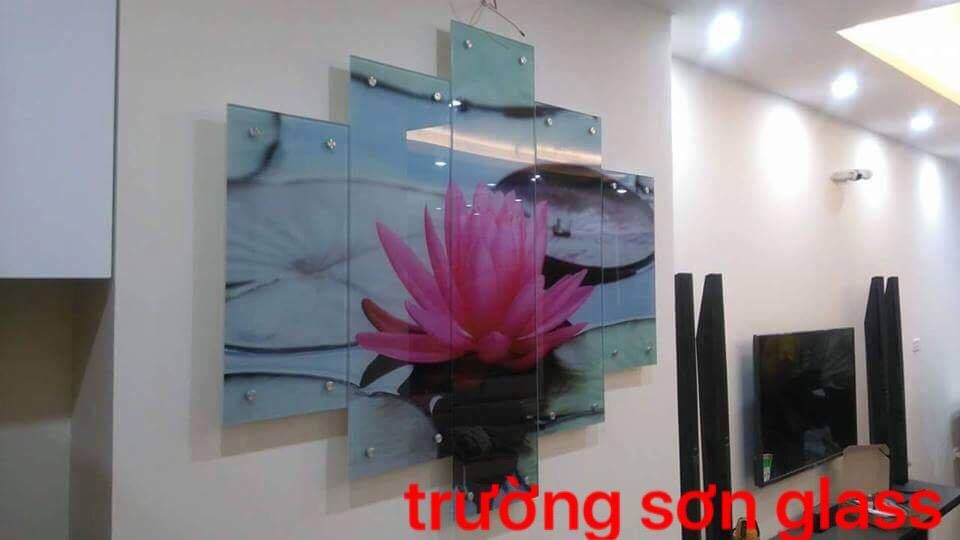 Tranh hoa sen ghép mãnh